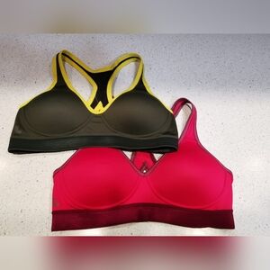 Lolë Sports Bras - Olive with Yellow and Pink with Burgundy